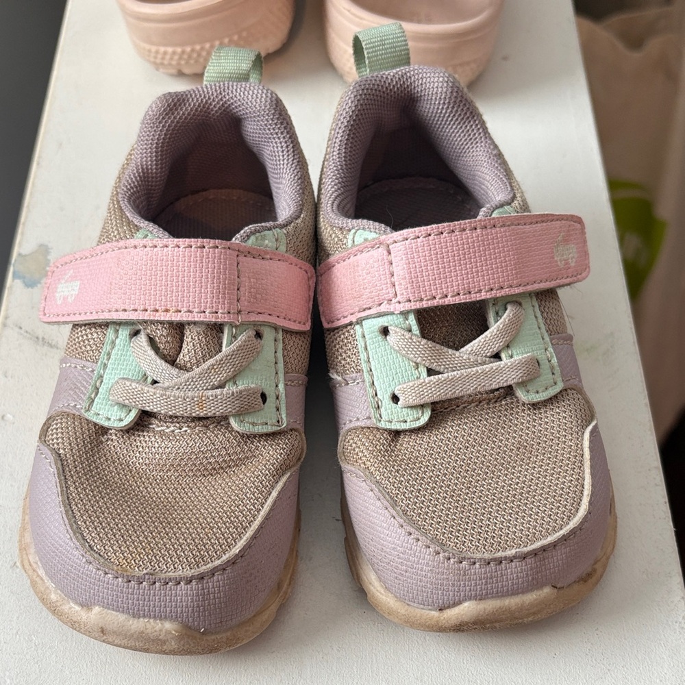 See Kai Run Pink purple and Green Kids Sneakers
